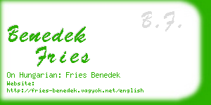 benedek fries business card